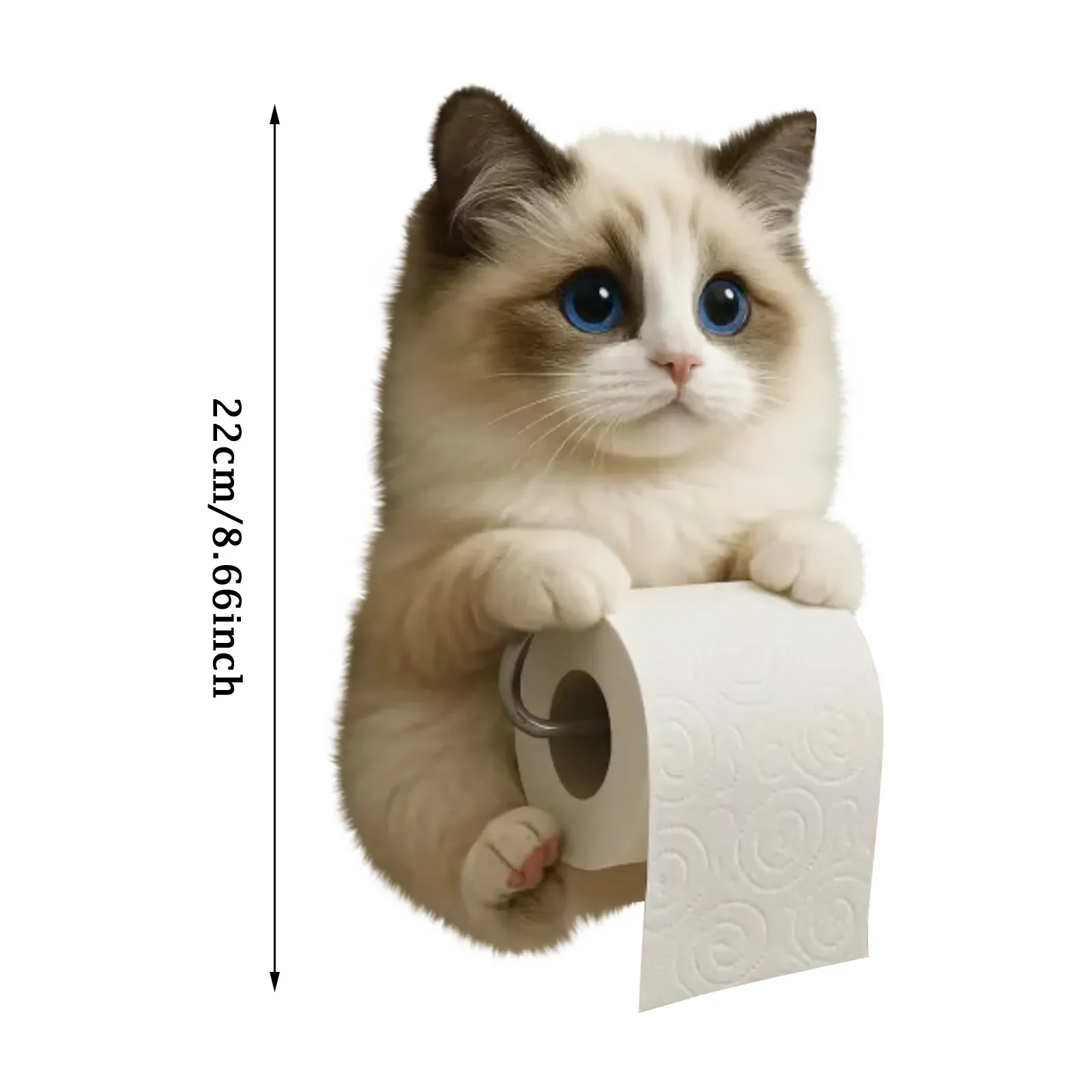 1pc Fun Cat Paper Towel Holder,Bathroom Kitchen Decoration, Funny Wall-mounted Toilet Paper Storage Rack
