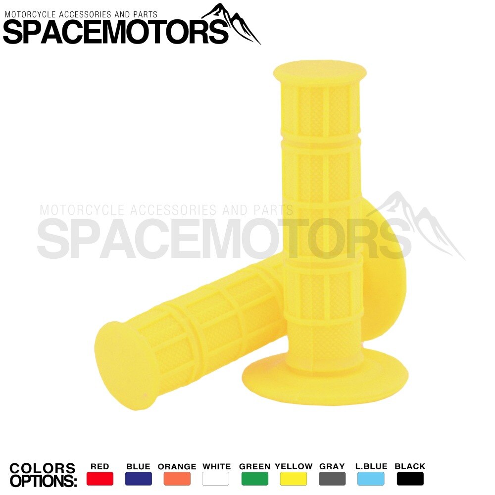 Green ruber grips for motorcycle handlear fit for motocross enduro supermoto pitbike dirt pit bike KX KL KLX KLZ 125 150 300 350: Yellow