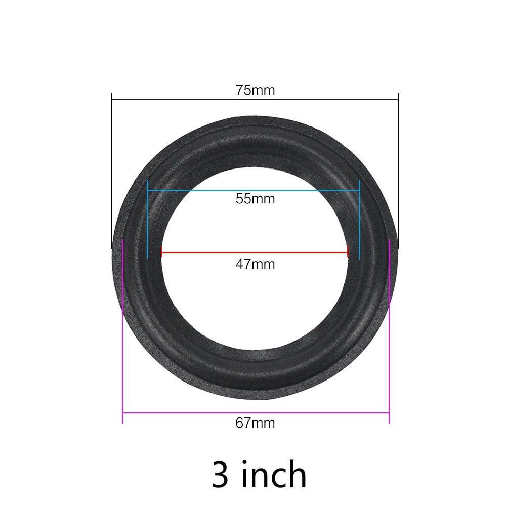 Ghxamp Speaker Schuim Reparatie 2.5 3.5 4 6.5 Inch Schorsing Surround Folding Ring Volledige Range Woofer Speaker Vervanging 2 Stuks