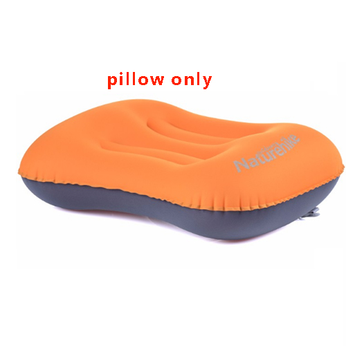 Ultralette oppustelige rejsepuder komprimerbar kompakt oppustelig komfortabel ergonomisk pude til udendørs camp backpacking: Kun orange pude