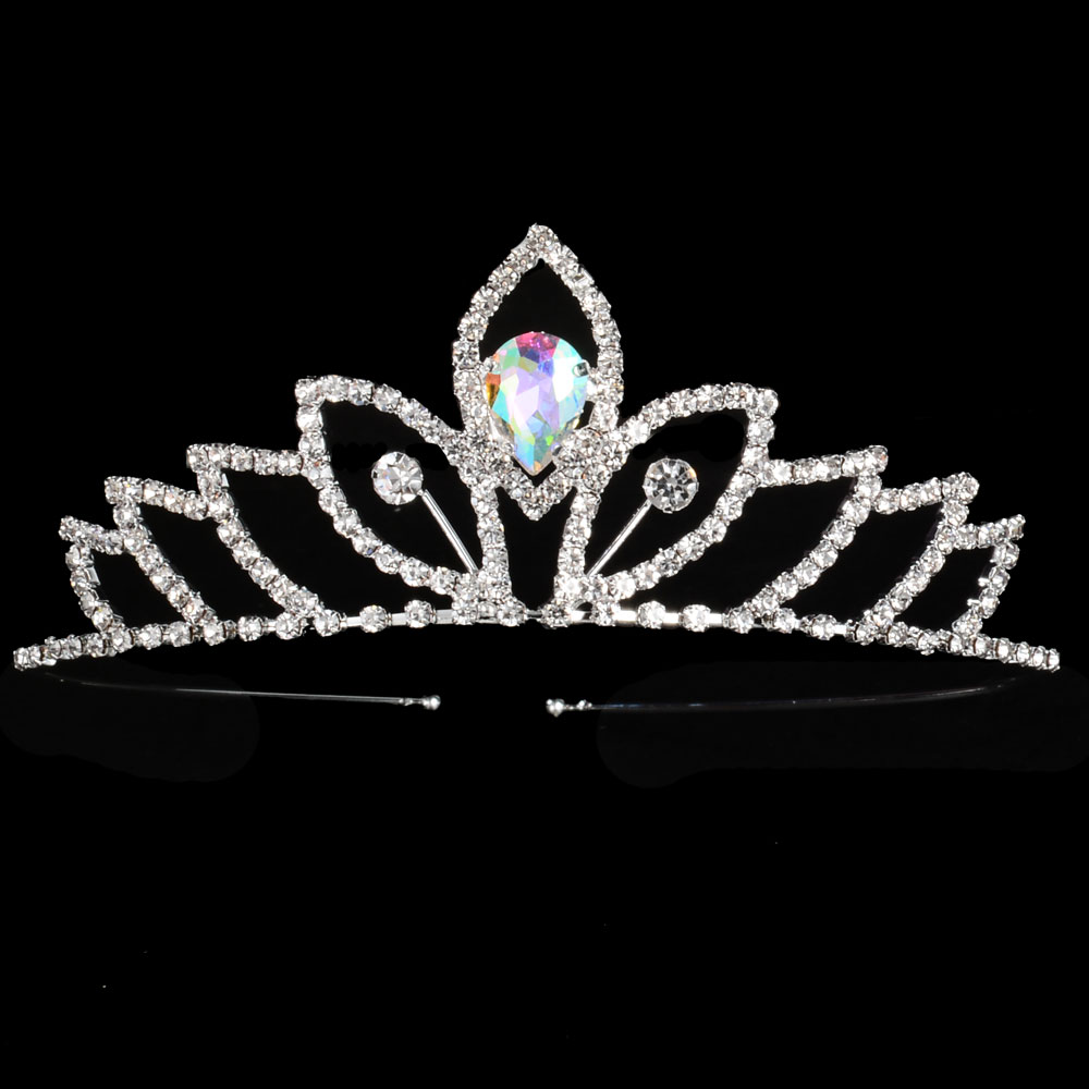 Tiara księżniczki czerwona niebieska korona panny młodej kwiaty na ślub ślubne na włosy akcesoria dla dzieci biżuteria do włosów Prom Party