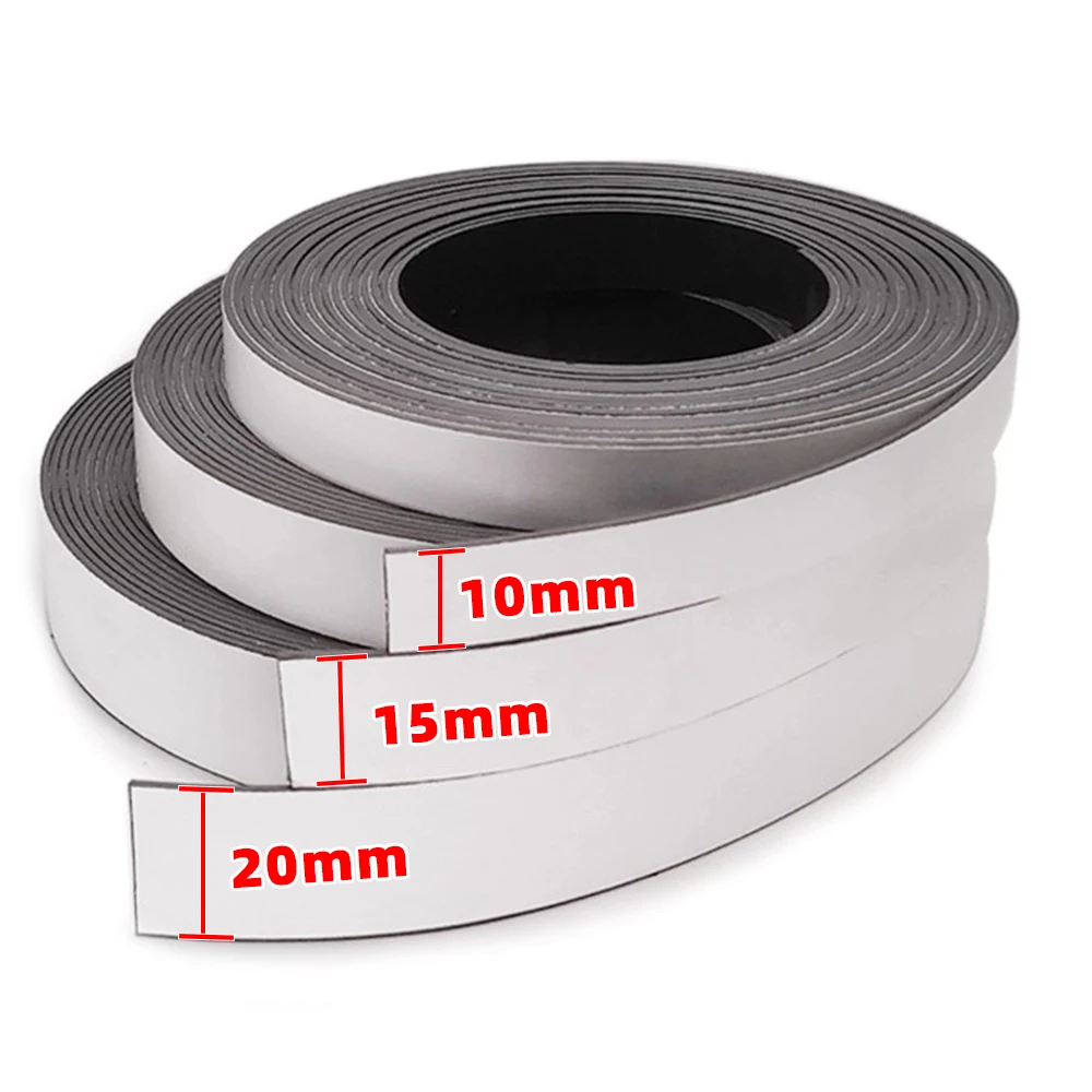 Flexible Magnet Strip Magnetic Rubber Tape Strong Self Adhesive Sticky Magnets Tapes for Fridge DIY Photo Poster Office Tools