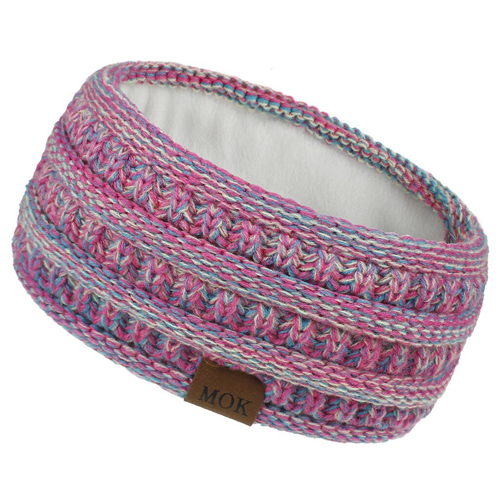 Turbante deportivo de punto para mujer, banda ancha elástica para la cabeza, para invierno, Otoño,: C