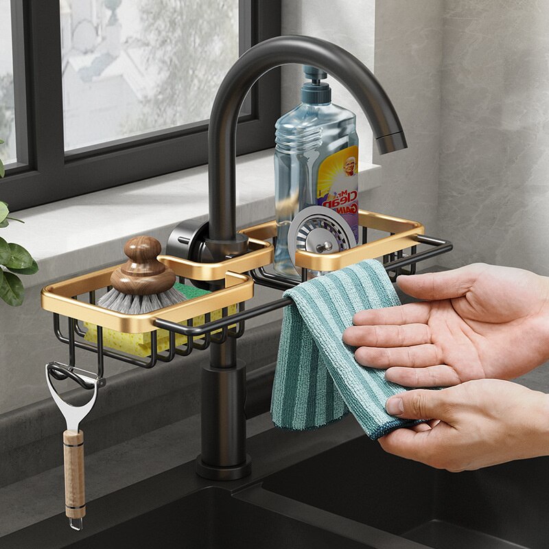 Kitchen Accessory Aluminu Dish Drainer For Sink Rack Storage Holder Soap Dish Drain Shelf Kitchen Organizer Bathroom Accessories