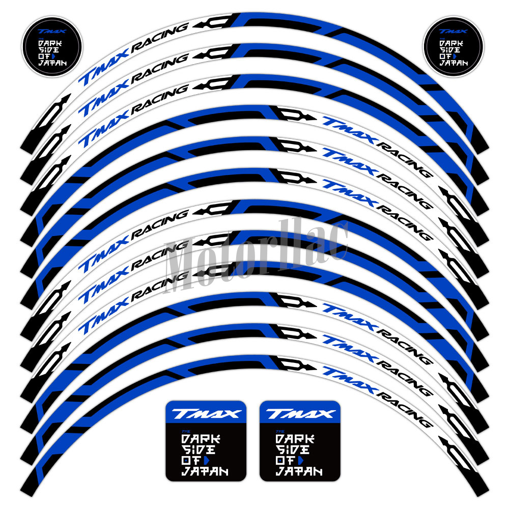 Para TMAX 500 530 560 tmax 2023 pegatina reflectante para llanta de motocicleta calcomanía Scooter raya cinta accesorios impermeable: Multicolor