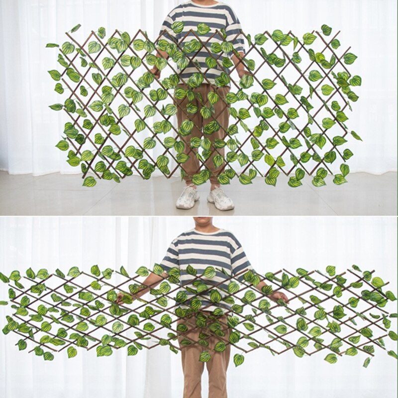 Garden Expandable Fence Privacy Screen for Balcony Patio Outdoor Decorative Faux Ivy Fencing Panel Artificial Hedges