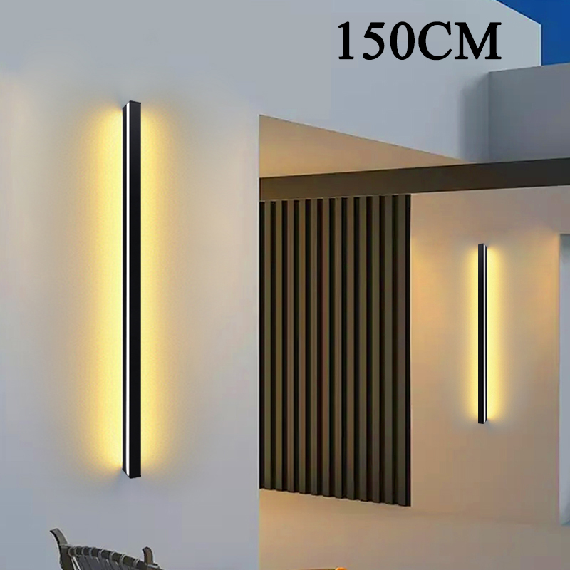Moderne langstribet led-væglampe udendørs vandtæt  ip65 aluminiums væglampe have veranda soveværelseslampe 220v dekorationslamper