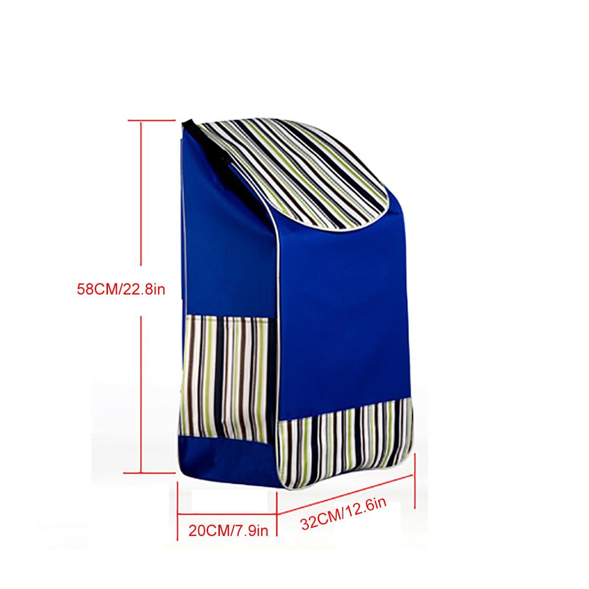 Foldable Shopping Trolley Bag Tote Cart Carts Trolley Bag Basket Luggage Rain Proof Thickened Canvas NO cluding Cart: B type color 1