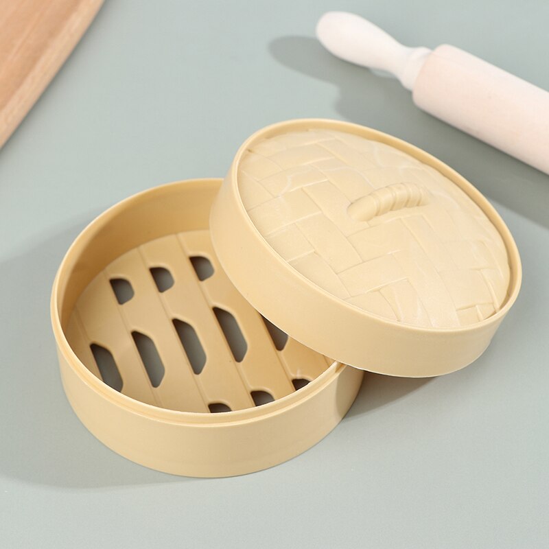 1Pc Simulatie Keuken Tool Plastic Ronde Bun Stoomboot Kinderen Speelgoed Poppenhuis Keuken Accessoires (Niet Inbegrepen Broodje)
