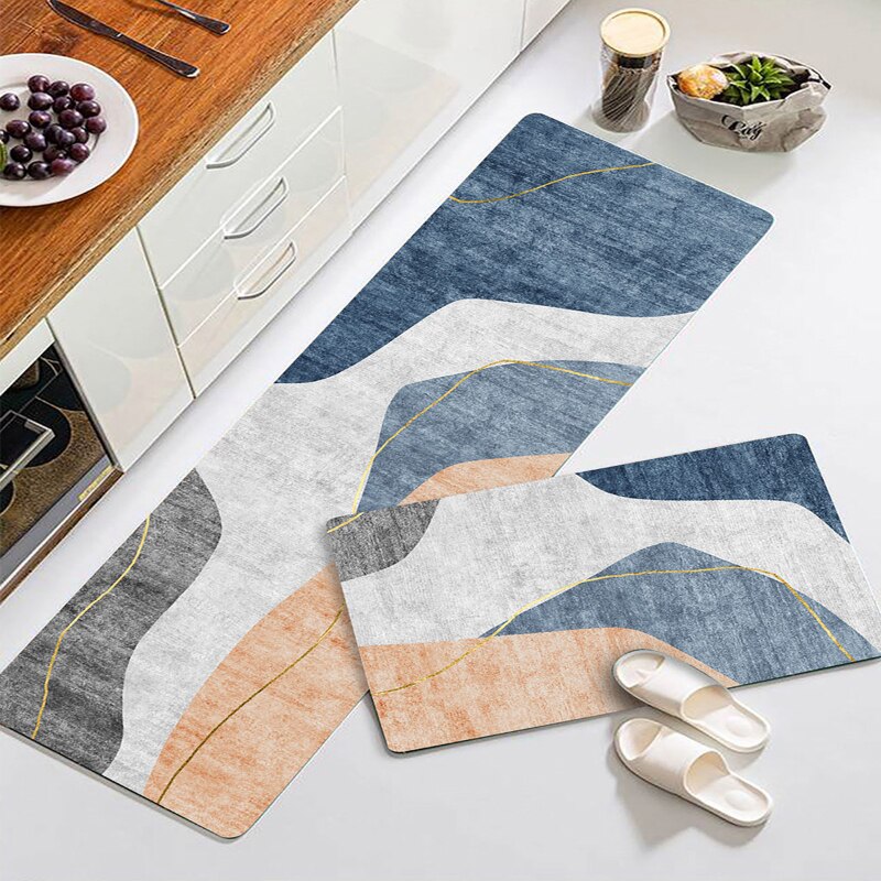 Keuken Mat Antislip Soft Badkamer Tapijt Wasbare Duurzaam Huis Ingang Deurmat Moderne Thicken Woonkamer Tapijt Thuis Vloermatten: Style 4 / 1PC 40x60cm