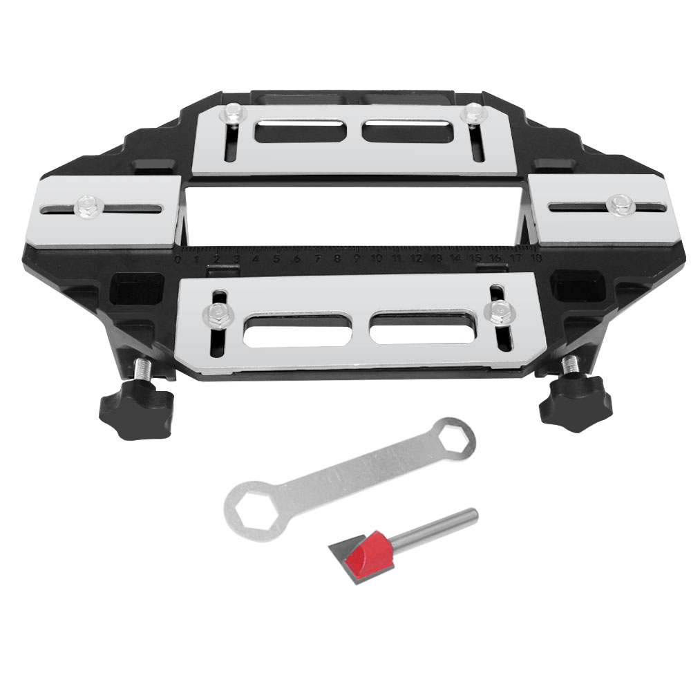 Houtbewerking Gatopener Sleufzoeker of Router Basis of Frees, Aluminium Deurscharnier Installatie Jig Kit: Rood
