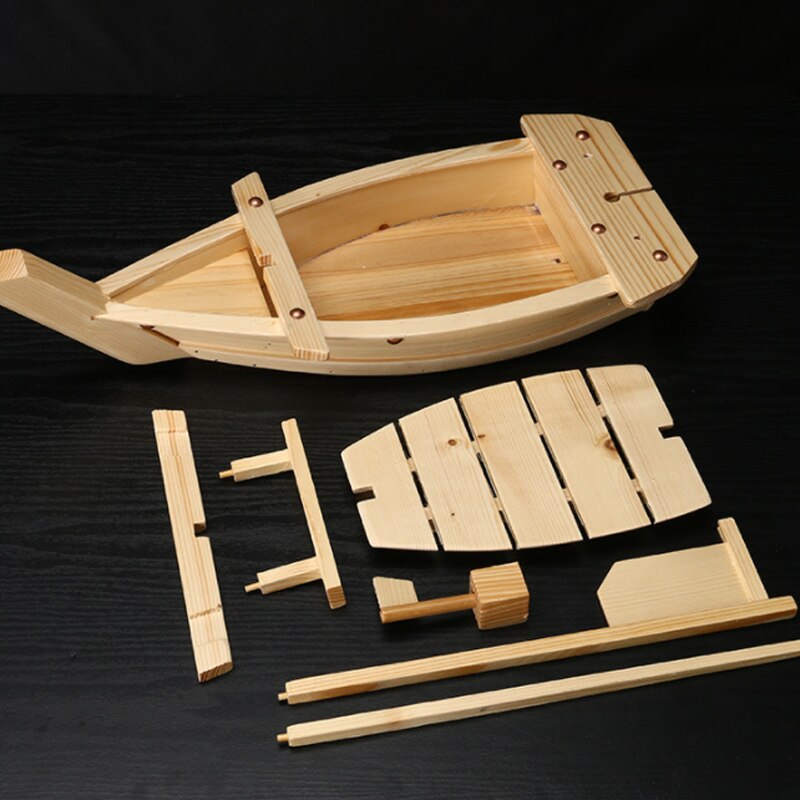 Barco de bambú para Sushi, plato de cocina japonesa y coreana Sashimi, vajilla de madera de bambú, utensilios de cocina ecológicos creativos