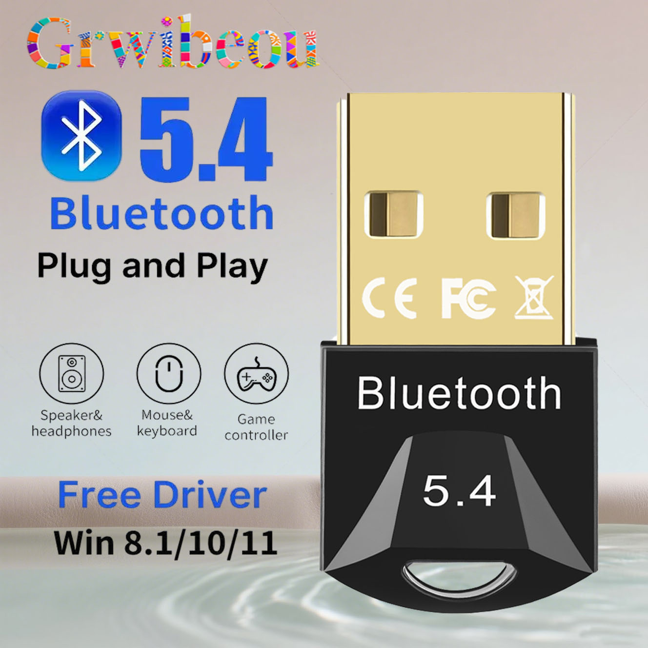 Adattatore Bluetooth USB per PC Ricevitore dongle USB Bluetooth 5.4/ 5.3/ 5.1/ 5.0 per altoparlante Mouse Tastiera Trasmettitore audio musicale