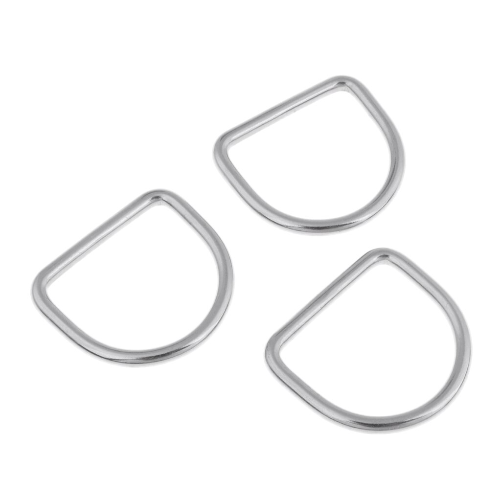 3Pcs/set Heavy Duty Scuba Diving Bent D Ring for Weight Belt Webbing Harness