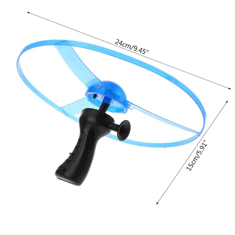 Led knipperende plastic trekkoord vliegende schotel propeller speelgoed schijf helikopter  q6pd