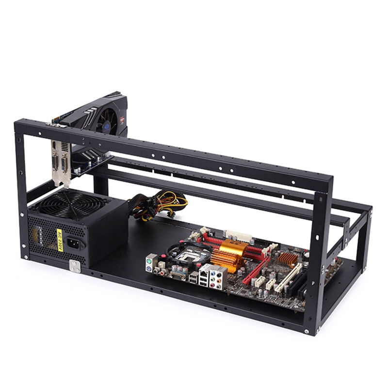 AU42 -Open Air Miner 6 GPU Mining Frame Rig Case Computer ETH Frame Rig for Bitcon Miner Kit Unassembled Ethereum