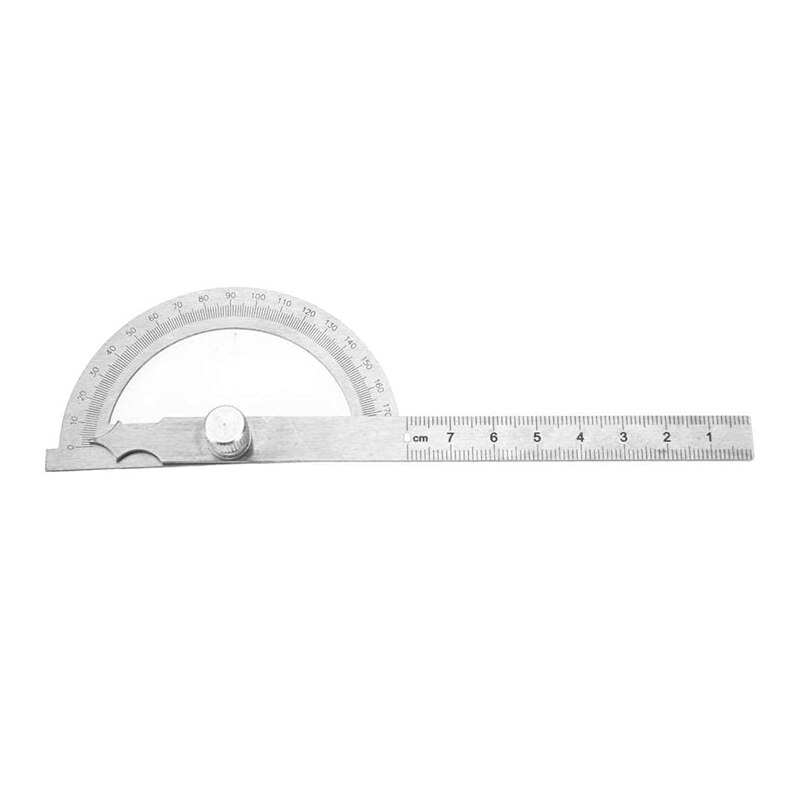 0-180 Degree Stainless Steel Goniometer, Woodworking Building Survey Painting 80X120mm Hollow Angle Ruler