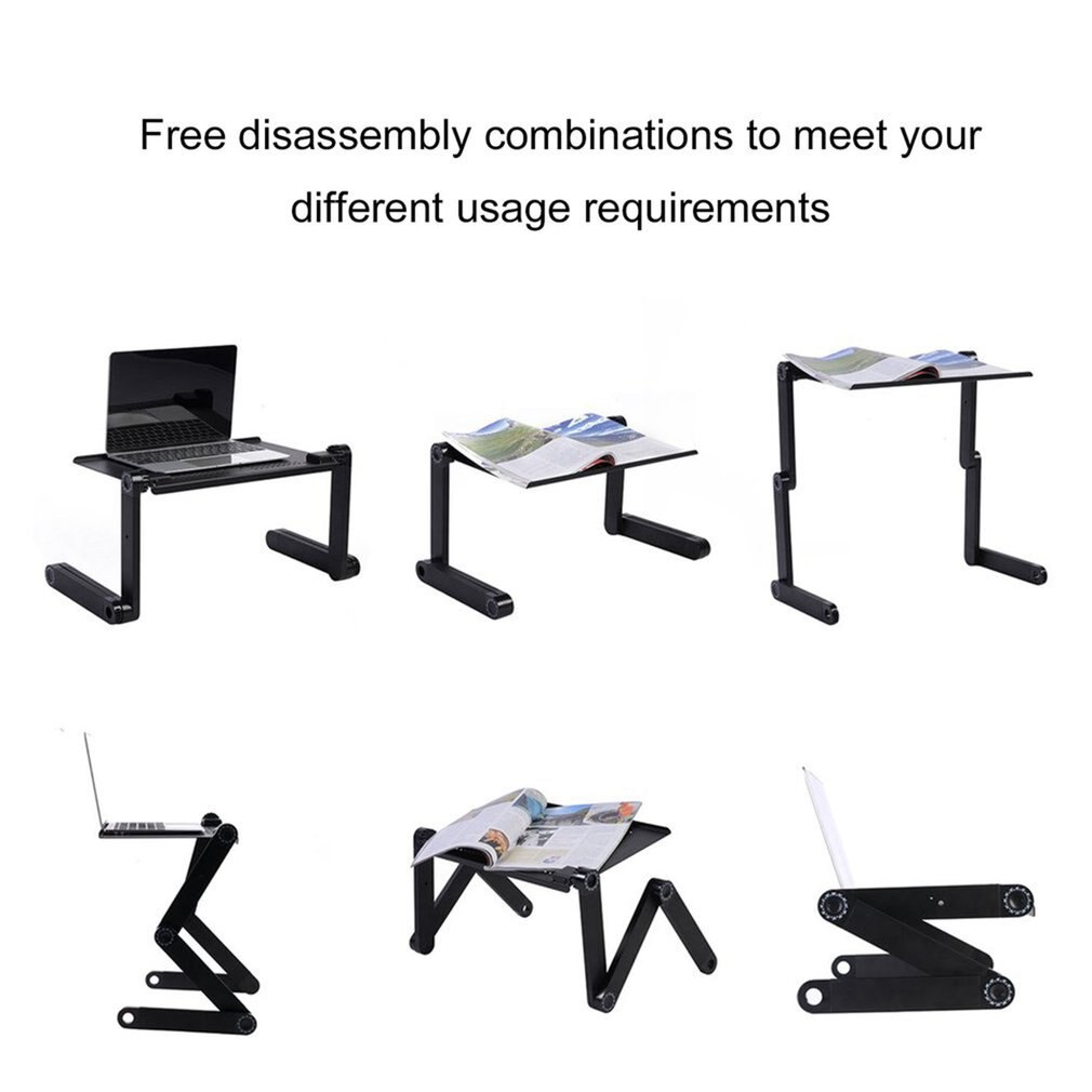 Aluminum Alloy Adjustable Laptop Table Portable Folding Computer Desk Notebook Desktop Stand Computer Table For Sofa Bed