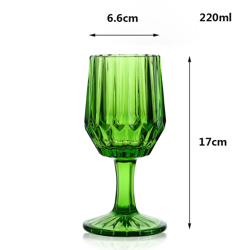 Retro loodvrij Kristal glas Cups Kleurrijke glas Whisky Glas Hoge Capaciteit Bier Glas Wijn Beker Bar Hotel Party drinken ware: Green 220ml