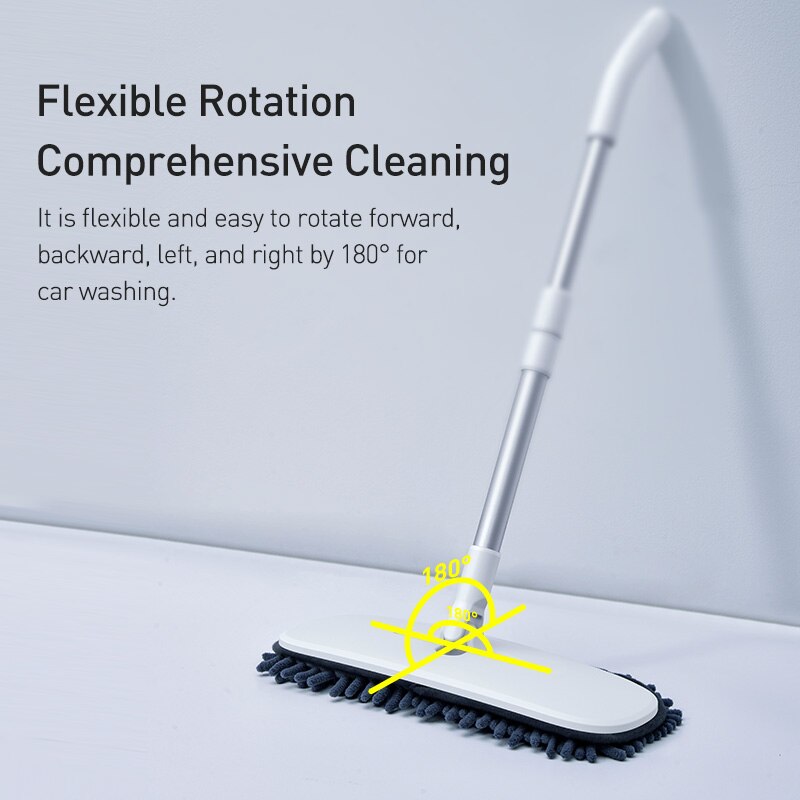Baseus-mopa para suelo de microfibra cepillo de lavado de coches, manos libres, cepillos de limpieza de vehículos, mopa plana suave, herramientas de limpieza del hogar