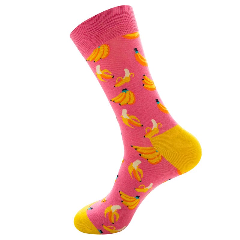 1 pair men socks combed cotton bright colored funny socks men's calf crew socks for business causal dress wedding: 8