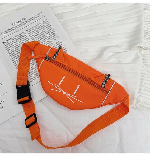 Barn Midjeväska Flicka - Djurtryck - Nylon - 30cm - Resa Festival Sportväska: Orange