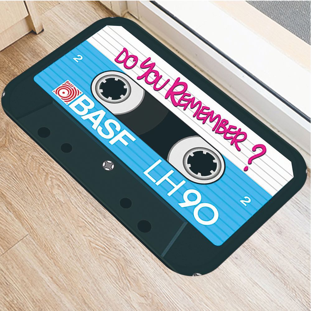 Kassette tape måtter skridsikre gulvtæppe tape mønster print dørmåtte til badeværelse køkken entré tæpper boligindretning: 20