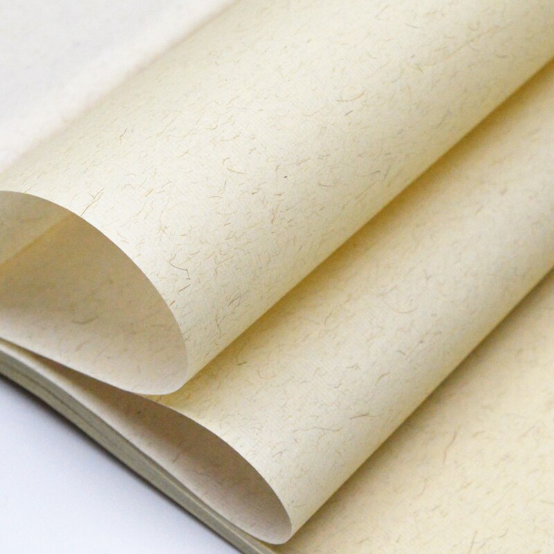 Half-Ripe Xuan Paper Long Fiber Batik Rice Paper Seal Script Brush Calligraphy Painting Practice Retro Long Fiber Hemp Paper