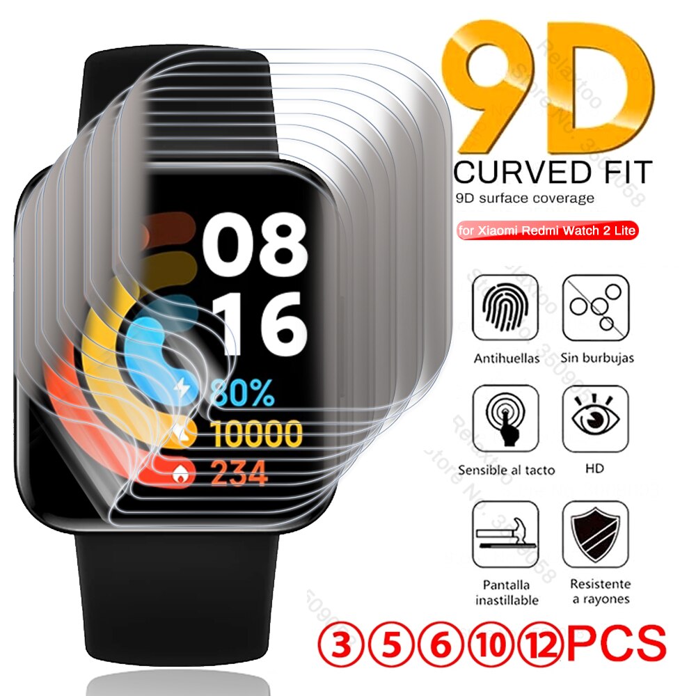 3-12 sztuk 9D zakrzywione hydrożel Film dla Xiaomi Mi zegarek 2 Lite 2 Lite folia ochronna dla Redmi Watch2 2 lekki Smartwatch nie szkło