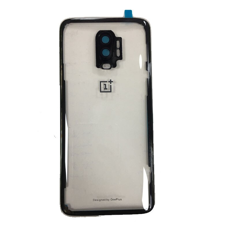 Vidro original para oneplus 6t, cobertura da bateria traseira, porta, vidro para oneplus 6, capa da bateria 1 + 6t caixa de caixa com lente de câmera