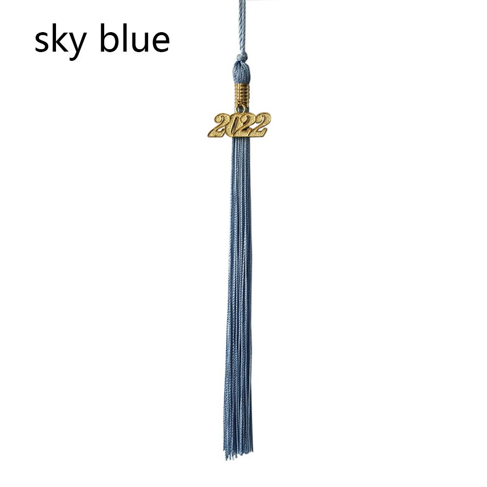 2022 nowy akademicki biret studencki z frędzlem ze złotym uroku wisiorek mieszane kolor mundury DIY rzemiosło Student prezenty pamiątkowe: sky blue