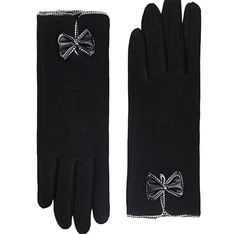 Winter de dame is niet fluwelen strik versiering mode touch screen saver fietsen wind warme handschoenen handschoenen ST-002: 004-1