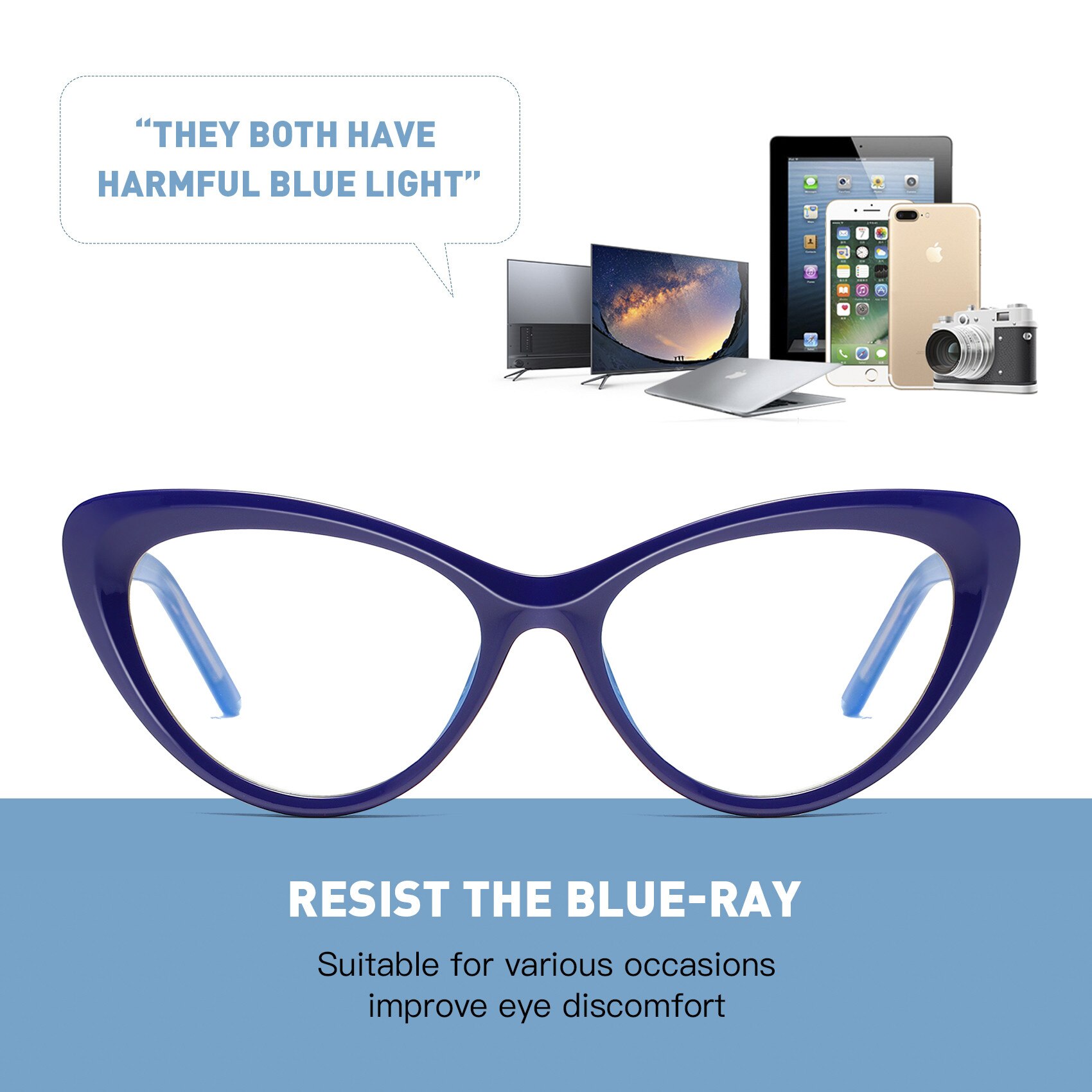 AOFLY BRAND Cat Eye Blue Light Blocking Glasses Women's Computer Gaming Optics Eyeglasses Frames Female UV400