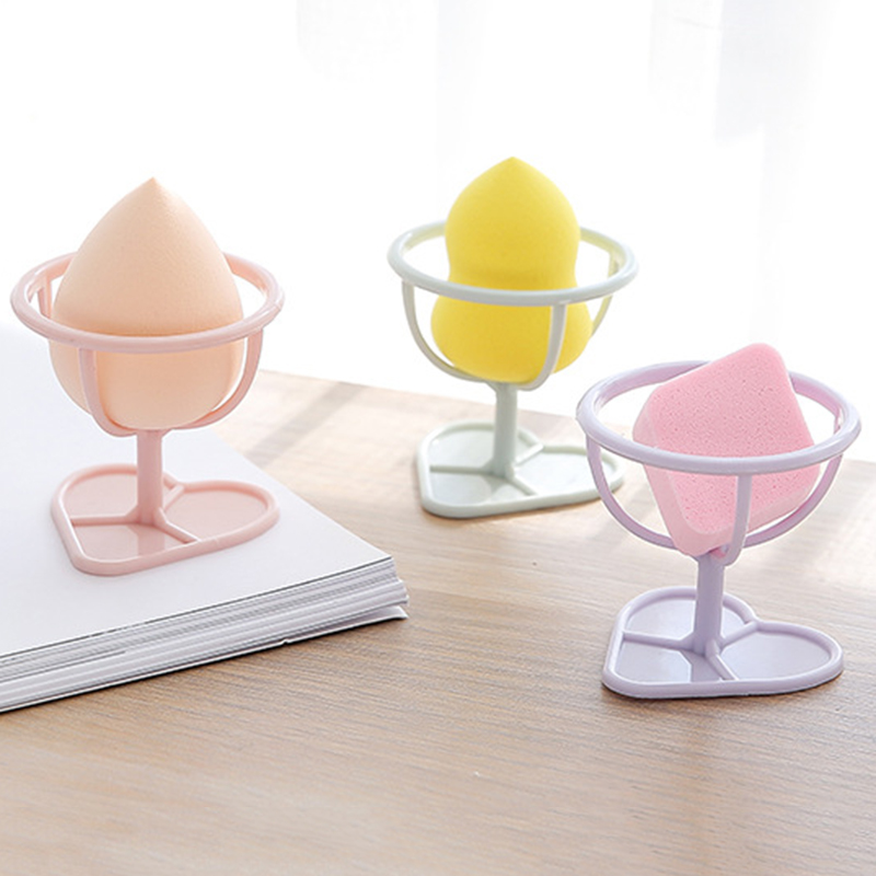 3Color Makeup Sponge Gourd Powder Puff Rack Egg Powder Puff Bracket Box Dryer Organizer Beauty Shelf Tool Heart Shaped Random