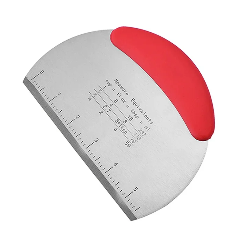 Grattoir à pâte pour pain et Pizza, coupe-pâte, grattoir à pâtisserie, banc en acier inoxydable, couteau à pâte, hachoir, Gadgets de cuisine de cuisson: Rouge