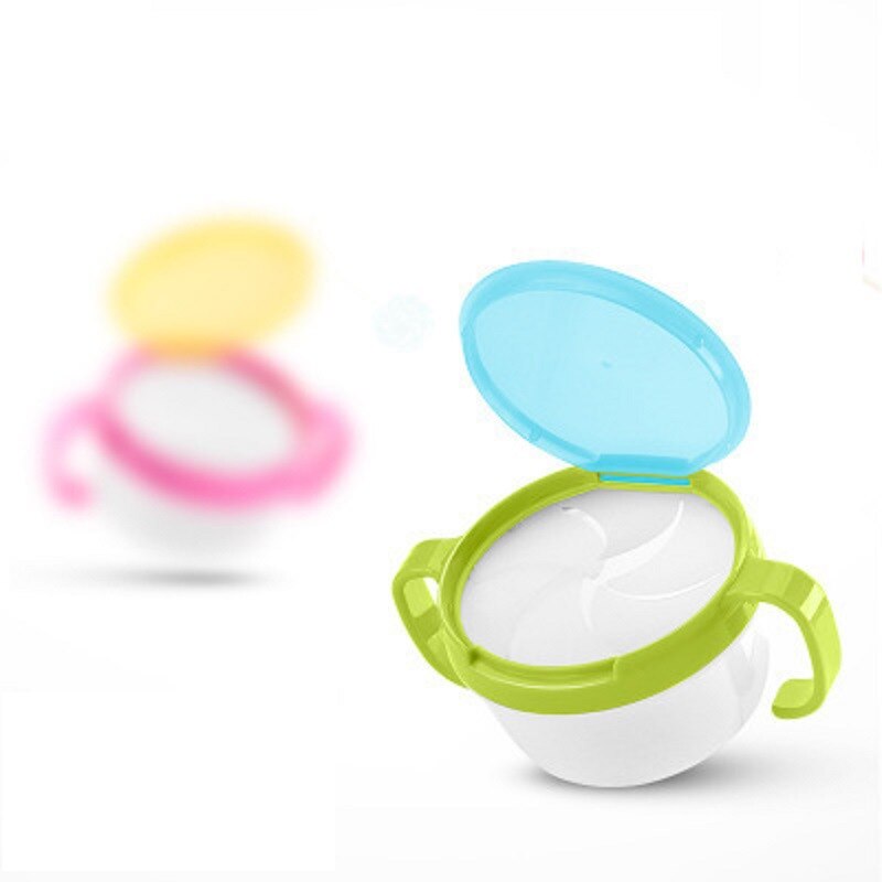 1 Child Spill-proof Bowl, Baby Food Supplement Box, Two-handle Baby Snack Can, Safety Stopper, Children's Snack Bowl