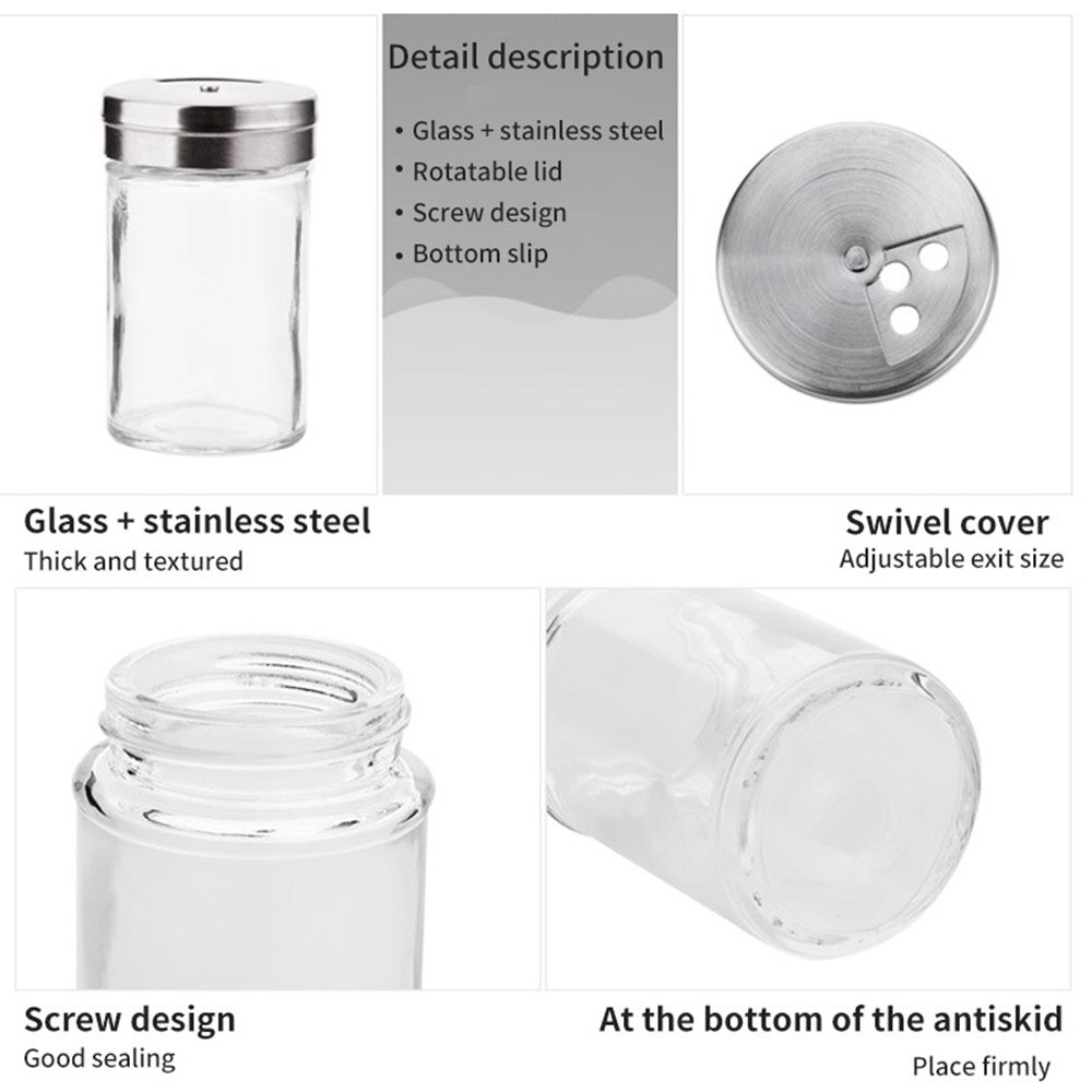 1 Pc Glas Keuken Peper Spice Shaker Zout Kruiden Kan Cruet Kruiderij Fles Koffie Suiker Seal Pot Kruiden Shaker