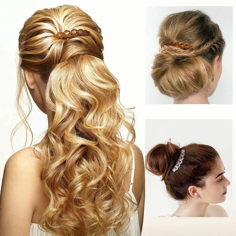 1-6 stk. plastik hårkamme med fransk twist, hårkam med lige tænder, hårspænde tilbehør til kvinder, bryllupsfeststyling