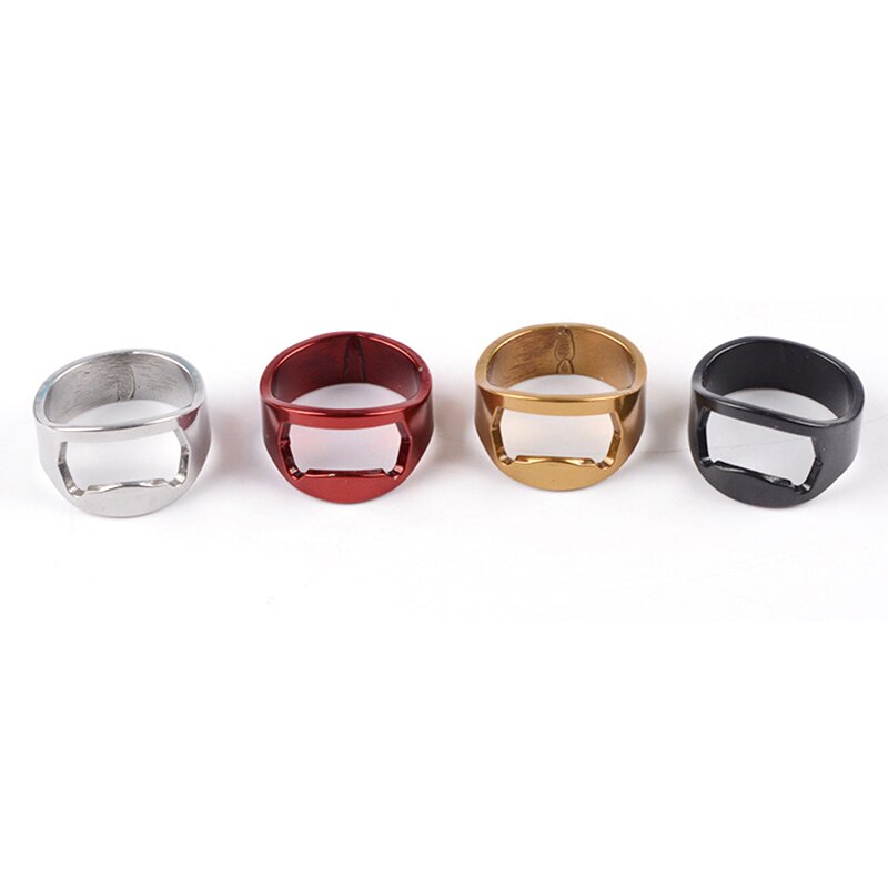 1 stk ring øl flaskeåpner bærbar mini flaskeåpner finger ring form flaske åpning fjerner kjøkken bar tilbehør