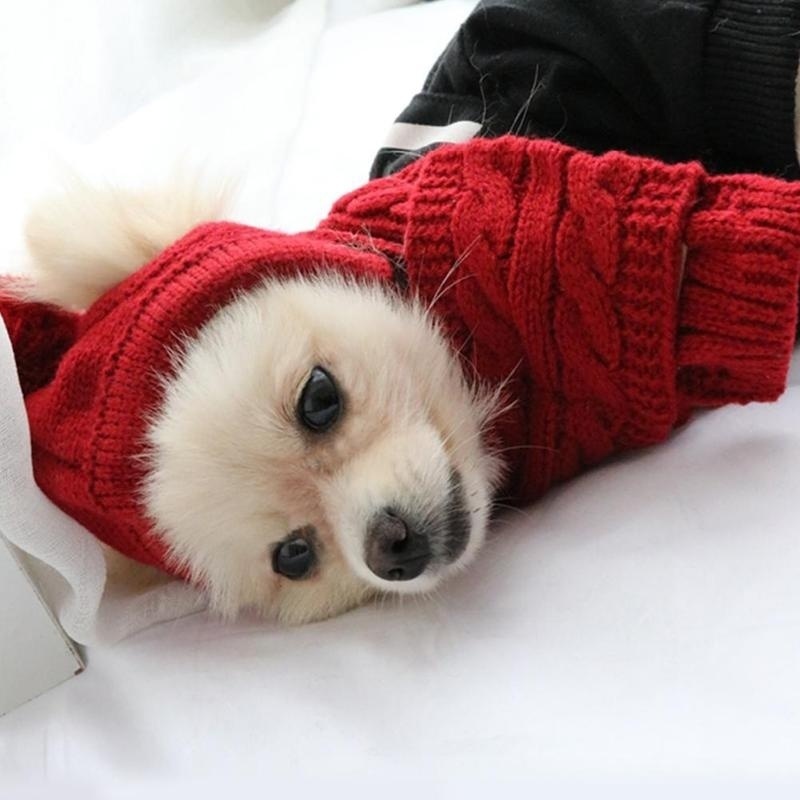 Hoed Voor Honden Winter Warm Stripes Gebreide Muts + Sjaal Kraag Puppy Teddy Kostuum Kerst Kleding Santa Hond Kostuum