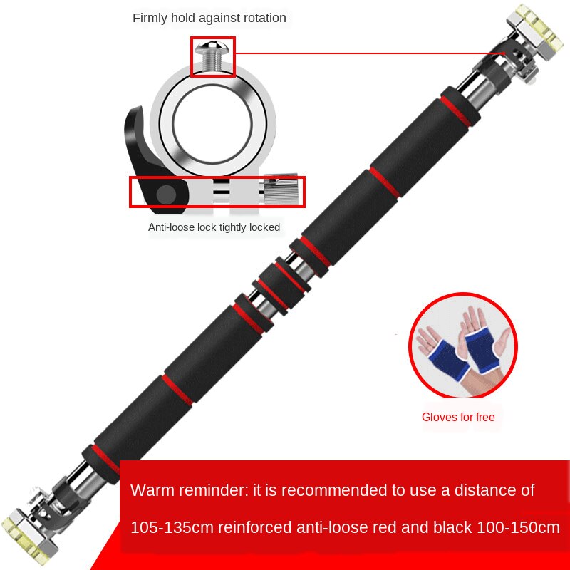 60-130CM Door Horizontal Bars Steel Adjustable Training Bars For Home Gym Workout Pull Up Chin Up Sit Up Bar Fitness Equipment: Pink