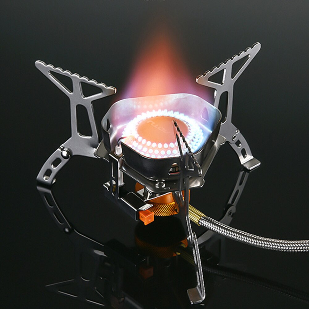 Camping Windbreak Burner Outdoor Portable Gas Stove Pot Grill Folding Burner Electronic Ignition Cooker Outdoor Cooking Camp
