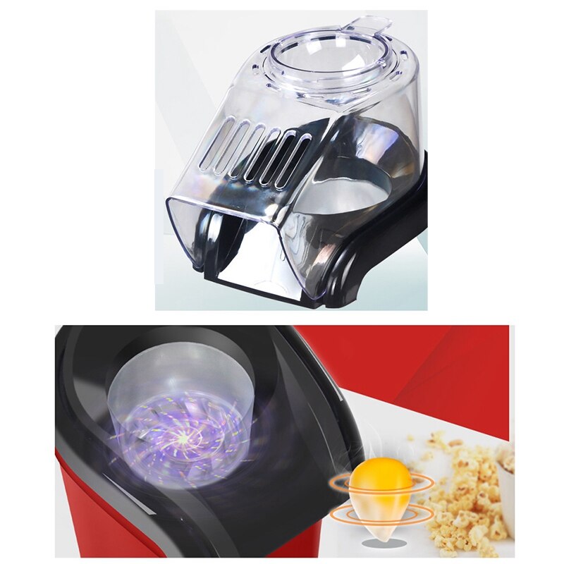 1200W 220V Mini Huishoudelijke Gezonde Air Olie-Gratis Popcorn Maker Machine Corn Popper Voor Thuis Keuken