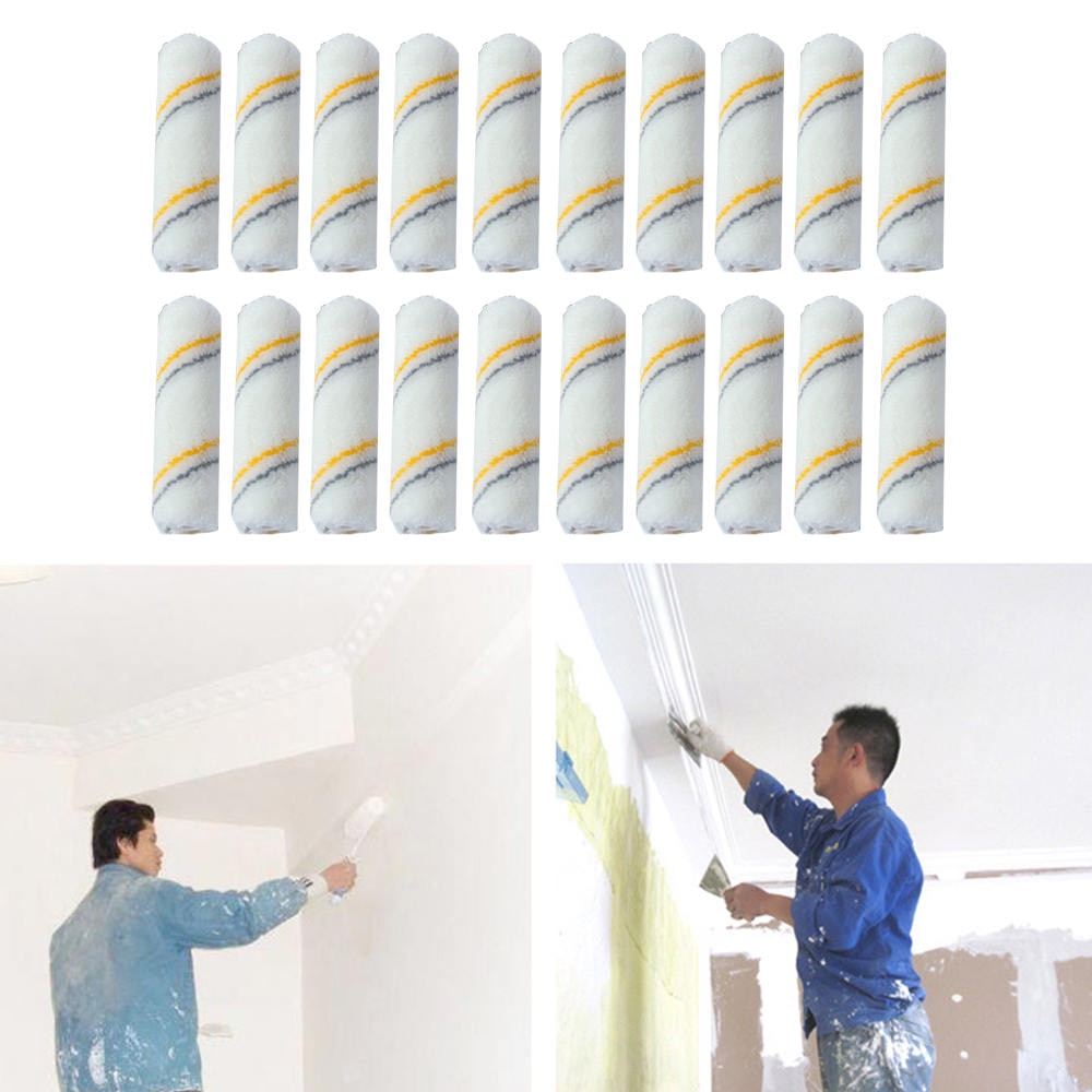 20pcs 4 Inch Foam Paint Roller Brush Craft Paint Foam Rollers Decorators Brush Smooth Tools Art Sets Painting Supplies