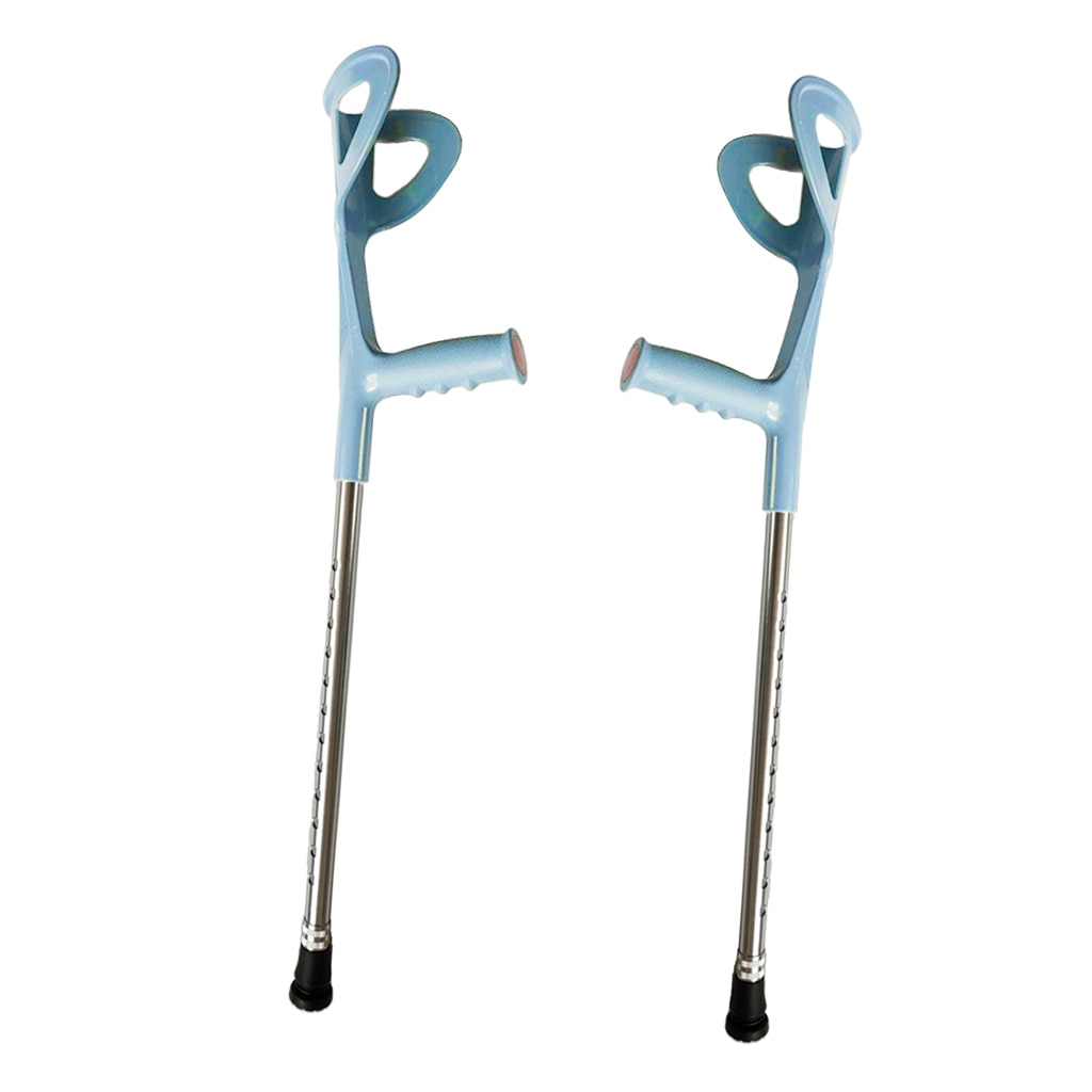 2x Adjustable Forearm Arm Cuff Support Crutch Lightweight Aid Walking Stick