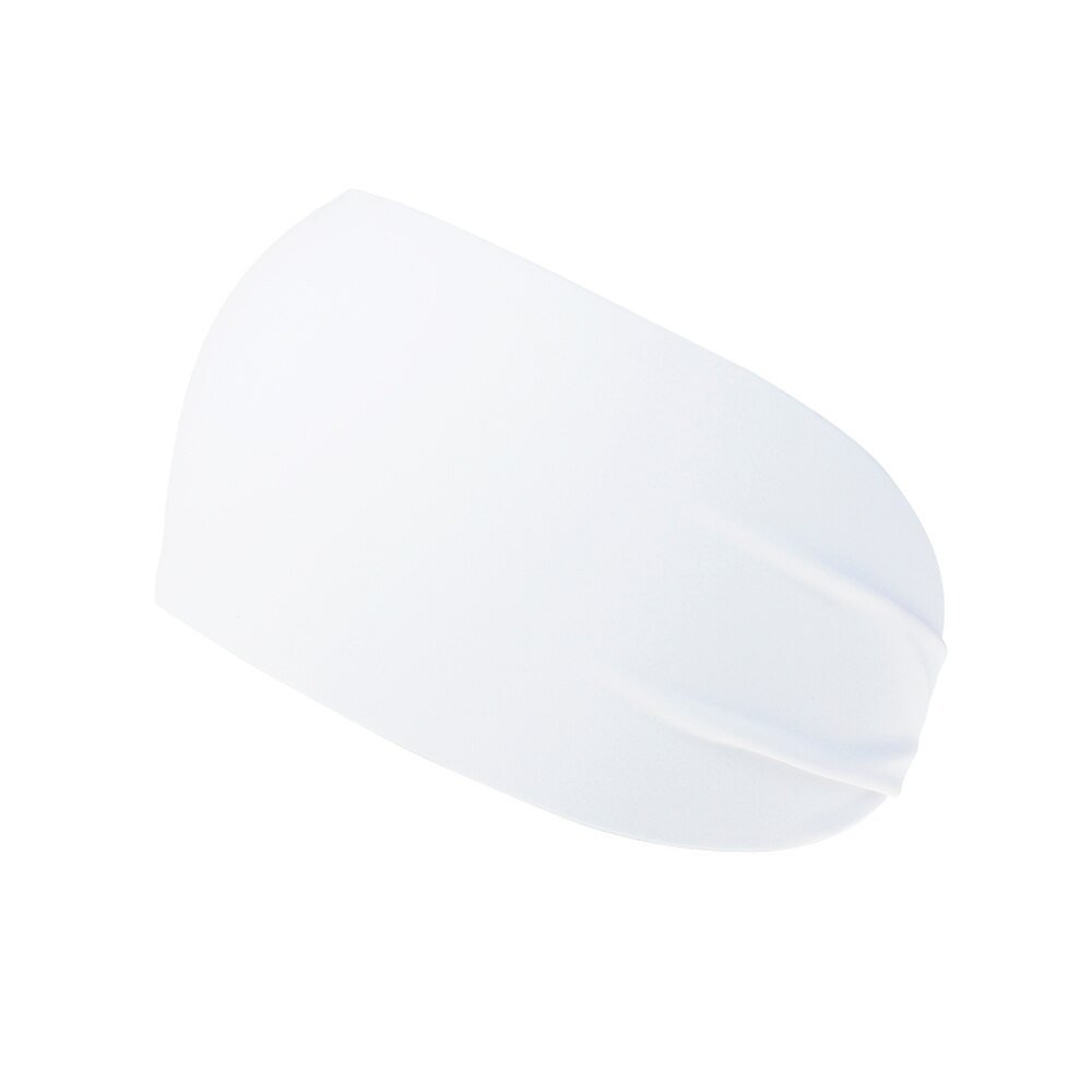 Casual Sport Haarband Elastische Brede Blend Yoga Haarbanden Oefening Vrouwen Mannen Hoofdband Zweetband Pure Kleur: WHITE