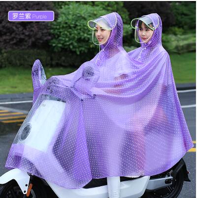 Capa de chuva elétrica dupla, capa de chuva fashion para motocicleta, adulto, à prova d'água, poncho à prova d'água, passeio de carro: Lavanda