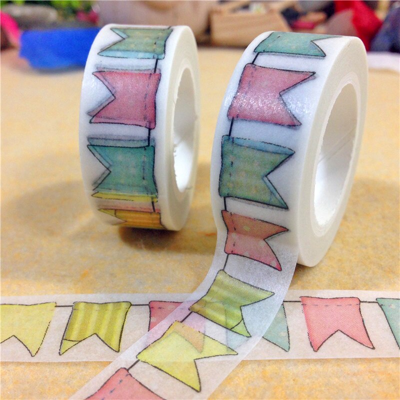 KK1513 colorful flags and paper tape 1.5CM * 10M Z4A7 R5G4
