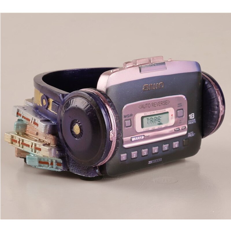 Retro radio tv-inspelare dator walkman form ornament saftiga blomkrukor för hem balkong dekoration: Stil  i 13 x 13 x 7.5cm