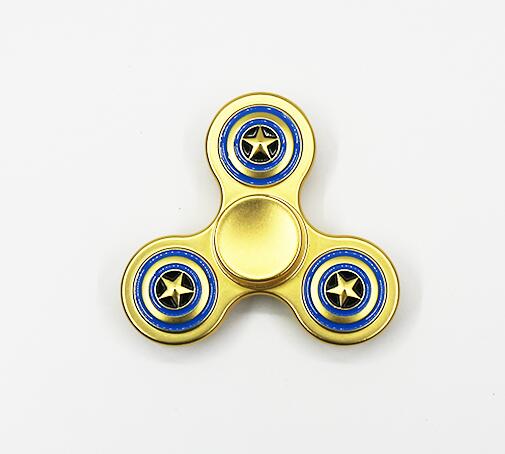 3 Kleur Drie Bladeren Zink Fidget Spinner Hand Spinner Focus Verminderen Autisme Adhd Stress Speelgoed Met Geschenkdoos: Goud